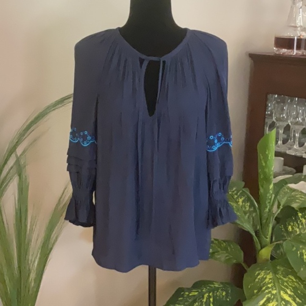 RAMY BROOK - Exclusive Embellished Randi 3/4 Sleeve Blouse - NEW